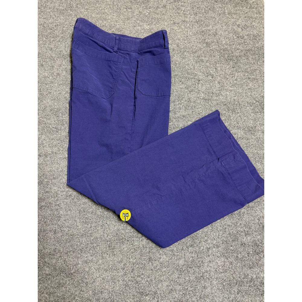J.Crew Blue Chino pants  Cotton Linen Twill Pockets Women's 30 Mid Rise wide leg